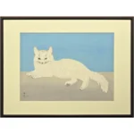絵画 藤田嗣治 白い猫