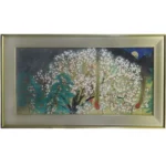 絵画 横山大観 夜桜 (左隻)