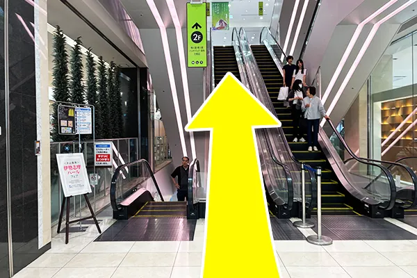 中央エスカレーターに乗り、6階までお上がりください。