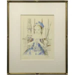 絵画 藤田嗣治 JEUNE FILLE AU PINCEAU