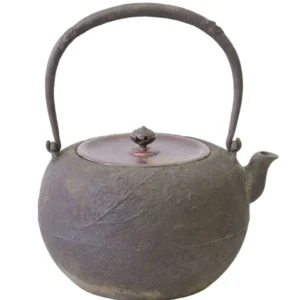釜師 金龍堂造 姥口伯葉鉄瓶 共箱 茶器 鉄器 急須 茶道具 古美術 骨董 伝統工芸