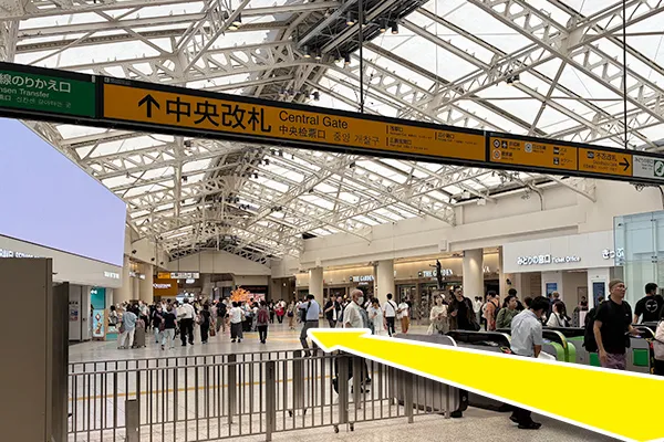 上野駅の中央改札を出て真っ直ぐ進みます。