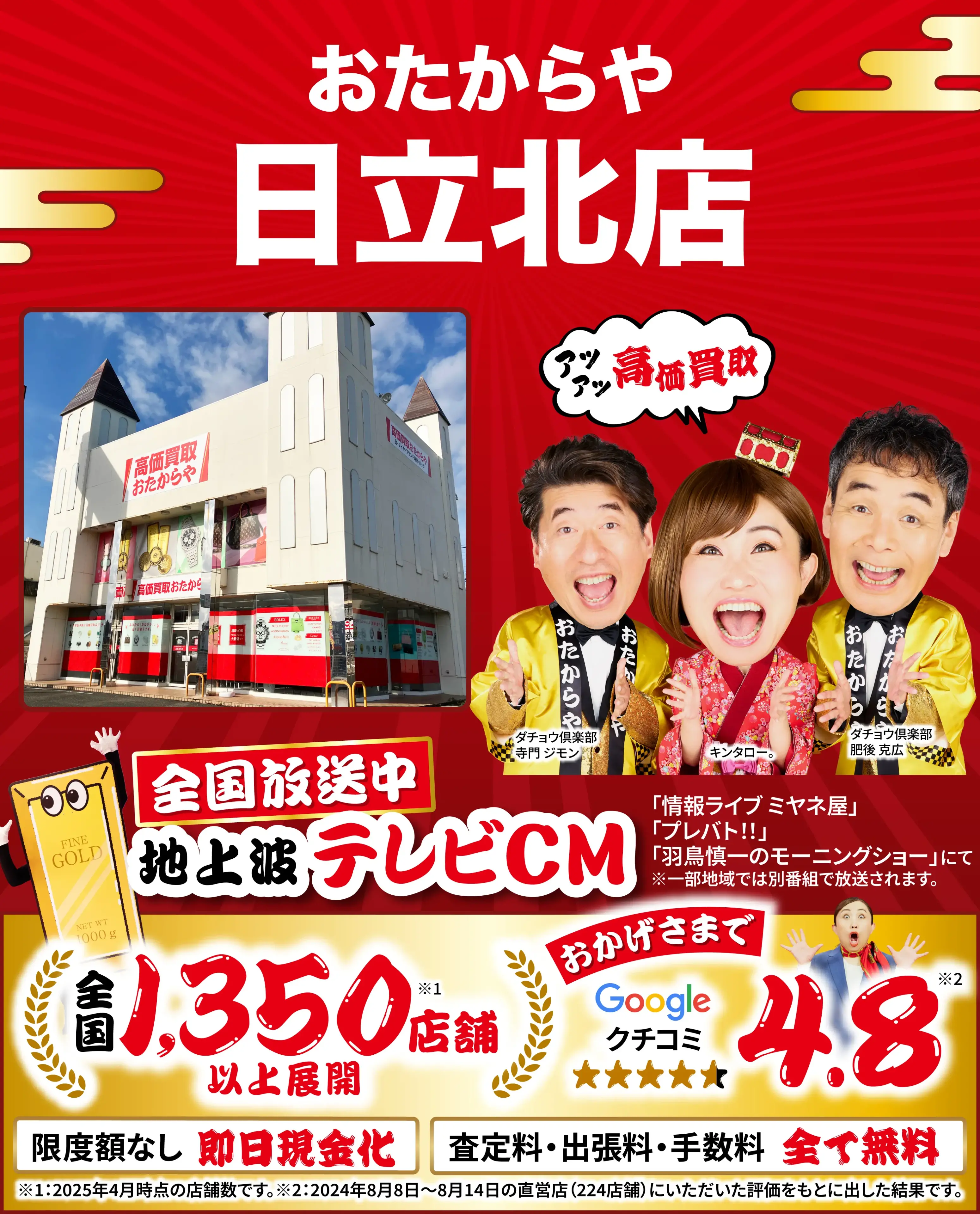 高価買取！googleクチコミ4.8、世界1,300店舗以上！