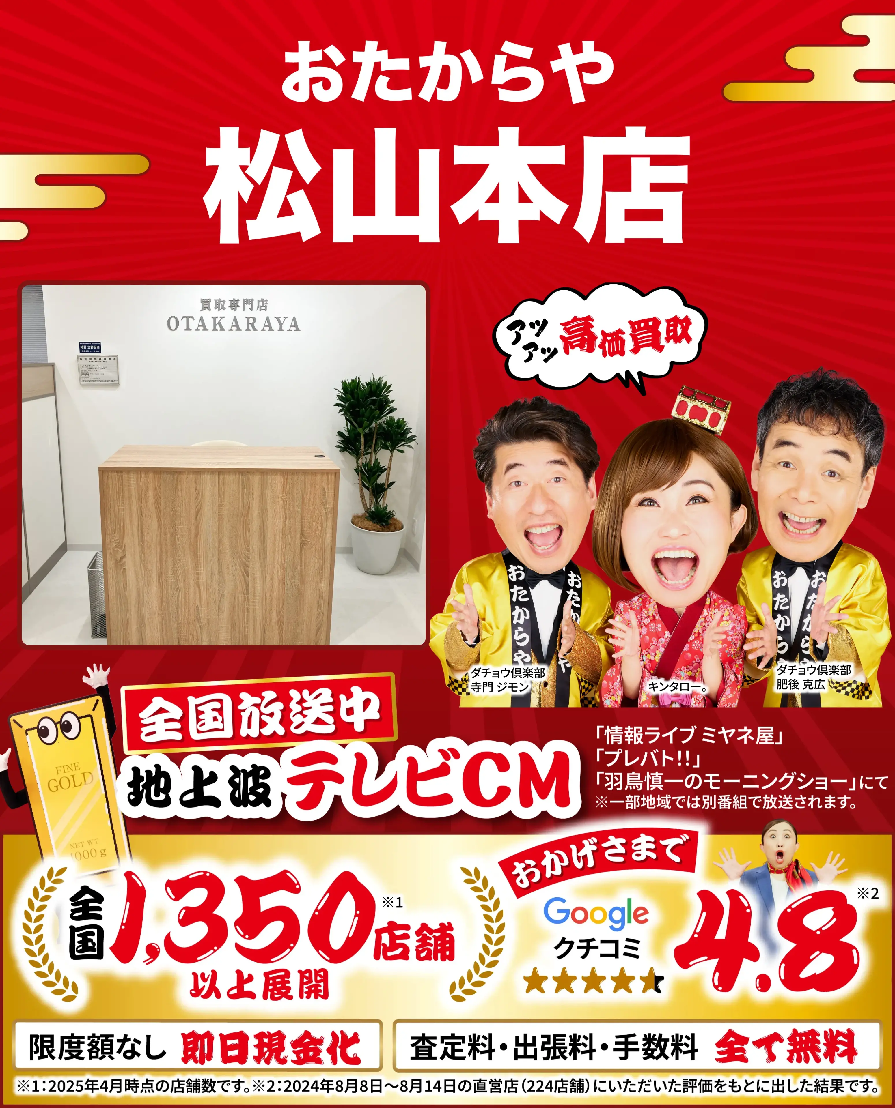 高価買取！googleクチコミ4.8、世界1,300店舗以上！
