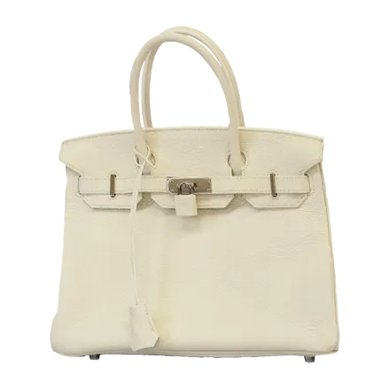 エルメス バーキン 25 レザー ベージュ×シルバー金具