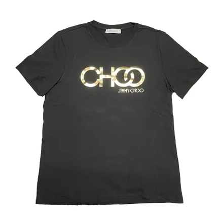 ジミーチュウ ブラック×ゴールド ロゴTシャツ