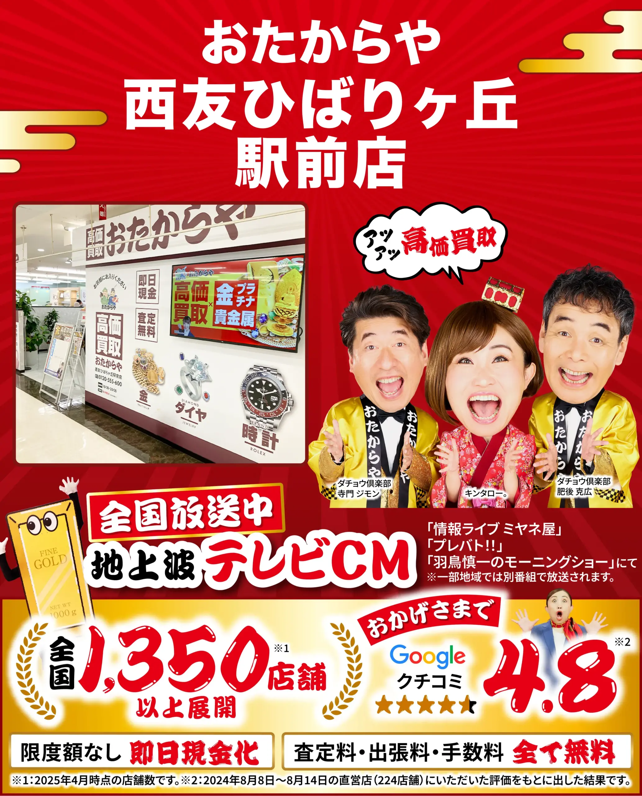 高価買取！googleクチコミ4.8、世界1,200店舗以上！