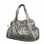 シャネル アンリミテッド ショルダーバッグ ナイロン グレー×シルバー金具