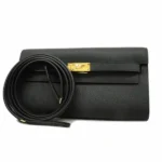 エルメス ケリーウォレット 財布 ブラック×ゴールド金具 U刻印