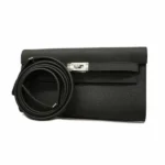 エルメス ケリーウォレットトゥーゴー 財布 ブラック×シルバー金具 U刻印