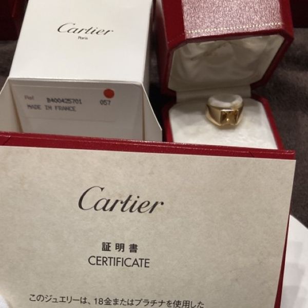 カルティエ　タンクリング　イエローゴールド