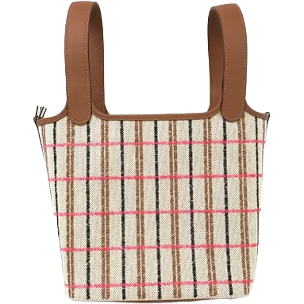 エルメス ピコタンロックPMクーベルチュール ハンドバッグ キャンバス K刻印 シルバー金具
