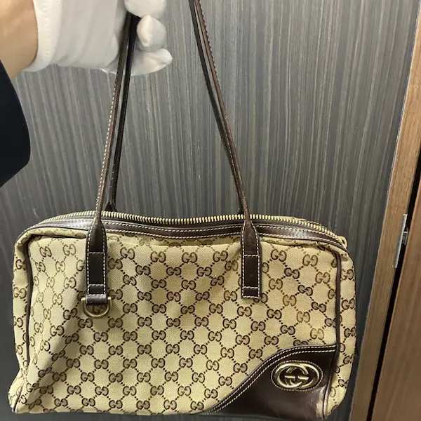グッチ　GGキャンバス　ニューブリット　ミニボストンバッグ