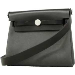 エルメス エールバッグジップミニ ショルダーバッグ キャンバス レザー K刻印 シルバー金具