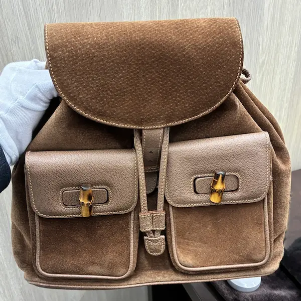 グッチ　バンブー　スエード　バッグパック