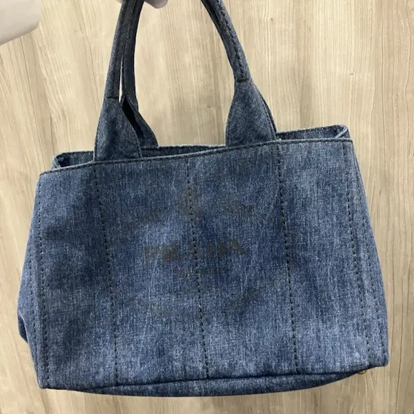 プラダ　カナパ デニム　トートバッグ