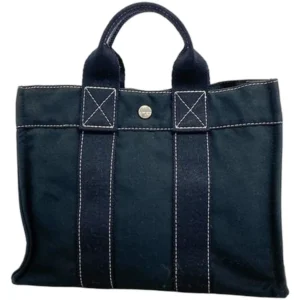 エルメス ドーヴィルPM ハンドバッグ キャンバス シルバー金具