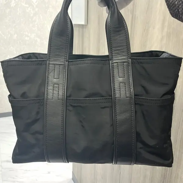 エルメス　ナイロン レザー　アカプルコ　ハンドバッグ