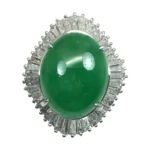 Pt･Pm900 翡翠 ダイヤモンド リング 8.43ct 1.89ct