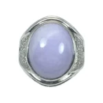 Pt･Pm900 ラベンダーヒスイ ダイヤモンド リング 18.26ct 0.28ct