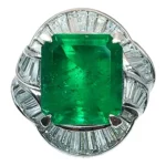 Pt･Pm900 エメラルド ダイヤモンド リング 6.34ct 1.51ct
