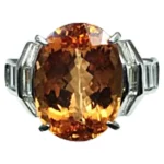 Pt・Pm900 インペリアルトパーズ ダイヤモンド リング 10.45ct 1.09ct