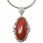 Pt900Pt サンゴ ダイヤモンド ネックレス 27.8ct 2.68ct 0.57ct