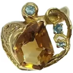 シトリン 多色石 リング 4.6ct