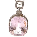 K18 クンツァイト（リチア輝石）ダイヤ ネックレス/ペンダントトップ 51.89ct 19.9g