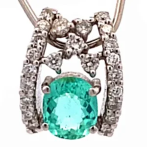 Pt･Pm900 パライバトルマリン ダイヤ ネックレス/ペンダントトップ 1.007ct 4.8g