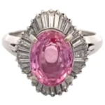 Pt・Pm900 ピンクサファイア ダイヤ 3.36ct