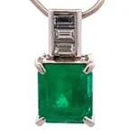 Pt･Pm900 エメラルド ダイヤモンド ペンダントトップ 2.97ct