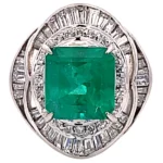 Pt・Pm900 エメラルド ダイヤ リング 3.06ct