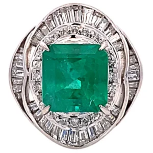 Pt・Pm900 エメラルド ダイヤ リング 3.06ct