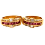 K18 ルビー ダイヤモンド ピアス 2.46ct