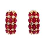 K18 ルビー ダイヤ ピアス 3.40ct