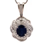 Pt･Pm900 サファイア ダイヤ ネックレス/ペンダントトップ 2.34ct