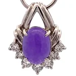 Pt/Pm900 ラベンダー 翡翠（ヒスイ） ダイヤ ネックレス/ペンダントトップ 1.64ct 4.9g