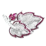 K18 ルビー ダイヤ ブローチ 3.05ct