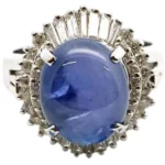 Pt･Pm900 スターサファイア ダイヤモンド リング 3.95ct