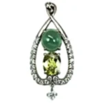 Pt/Pm900 コーネルピン（コルネルプ石）スフェーン ダイヤ ネックレス/ペンダントトップ 1.216ct 5.7g