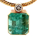 K18 エメラルド ダイヤ ネックレス/ペンダントトップ 0.35ct