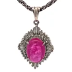 Pt850 ルビー ダイヤモンド ネックレス 3.61ct 0.43ct