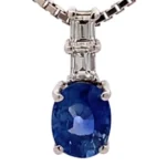 Pt850 サファイア ダイヤ ネックレス/ネックレストップ 1.78ct