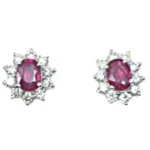 Pt900 K14WG ルビー ダイヤ ピアス 0.88・0.857ct