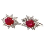 Pt･Pm900 ルビー ダイヤ イヤリング 1.05・1.09ct