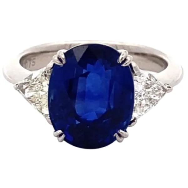 Pt･Pm900 スリランカ産 ブルーサファイア ダイヤ リング 6.97ct