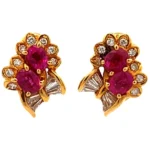 K18 ルビー ダイヤ ピアス 2.29ct