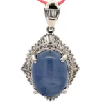Pt･Pm900 スターサファイア ダイヤ ネックレス 35.46ct