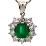 Pt･Pm900 エメラルド ダイヤ ネックレス/ペンダントトップ 1.75ct